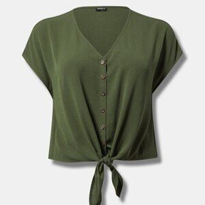 TORRID Dolman Tie-Front Top